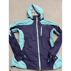 Columbia Omni-Tech Rain Jacket Womens Large Purple Blue Waterproof Shell 0880